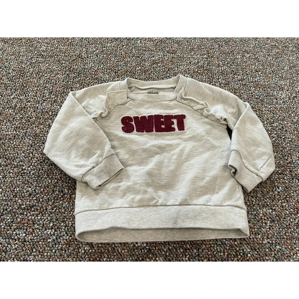 Chick Pea Girls Sweet Gray Sweater 24M